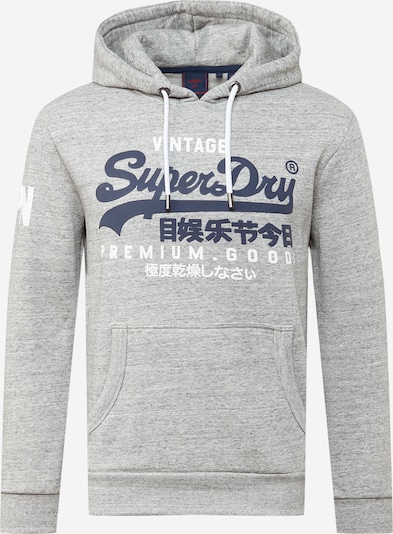 Superdry Sweat-shirt en bleu nuit / gris chiné / blanc, Vue avec produit