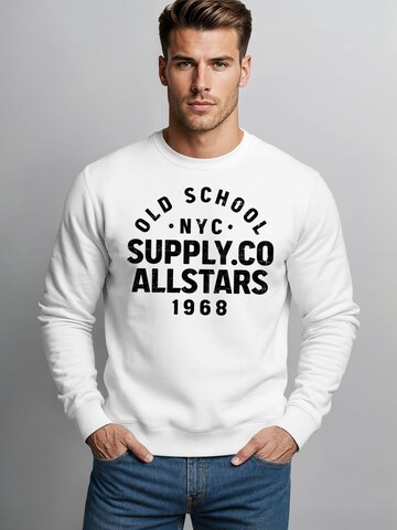 Neverless Sweatshirt 'Oldschool 3' in White: front