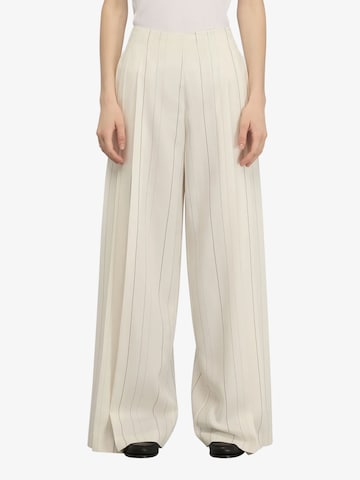 Semicouture - Perna larga Calças 'Adelina' em branco: frente