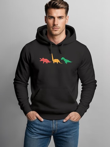 Neverless Sweatshirt 'Geometric Dino' in Schwarz