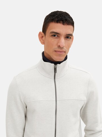 TOM TAILOR Zip-Up Hoodie in Grey