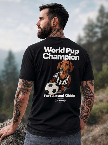 Neverless Shirt 'Soccer Dackel' in Black