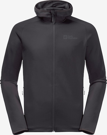 JACK WOLFSKIN Athletic Fleece Jacket 'BAISELBERG' in Grey: front