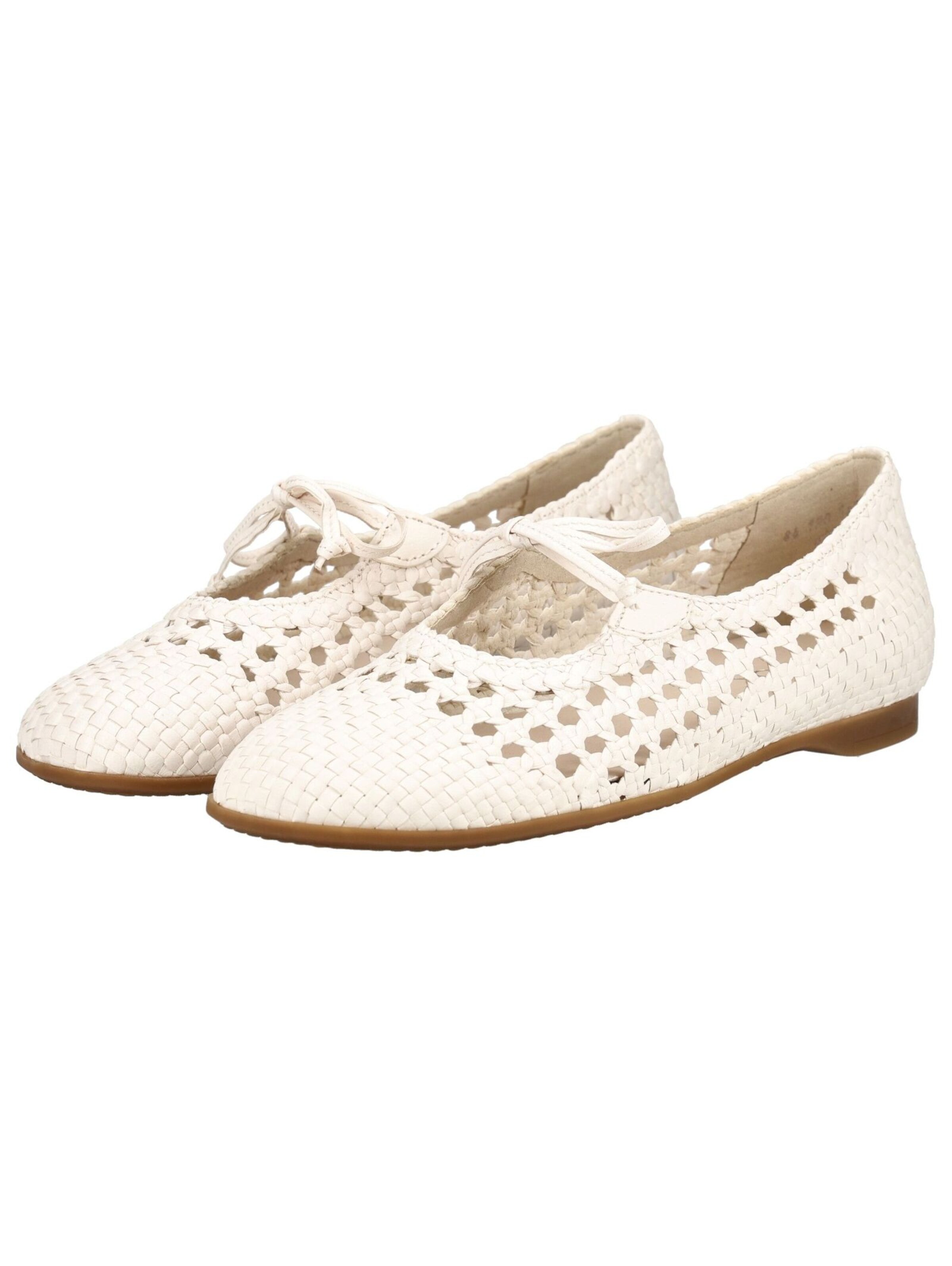 GABOR Ballet Flats with Strap in White