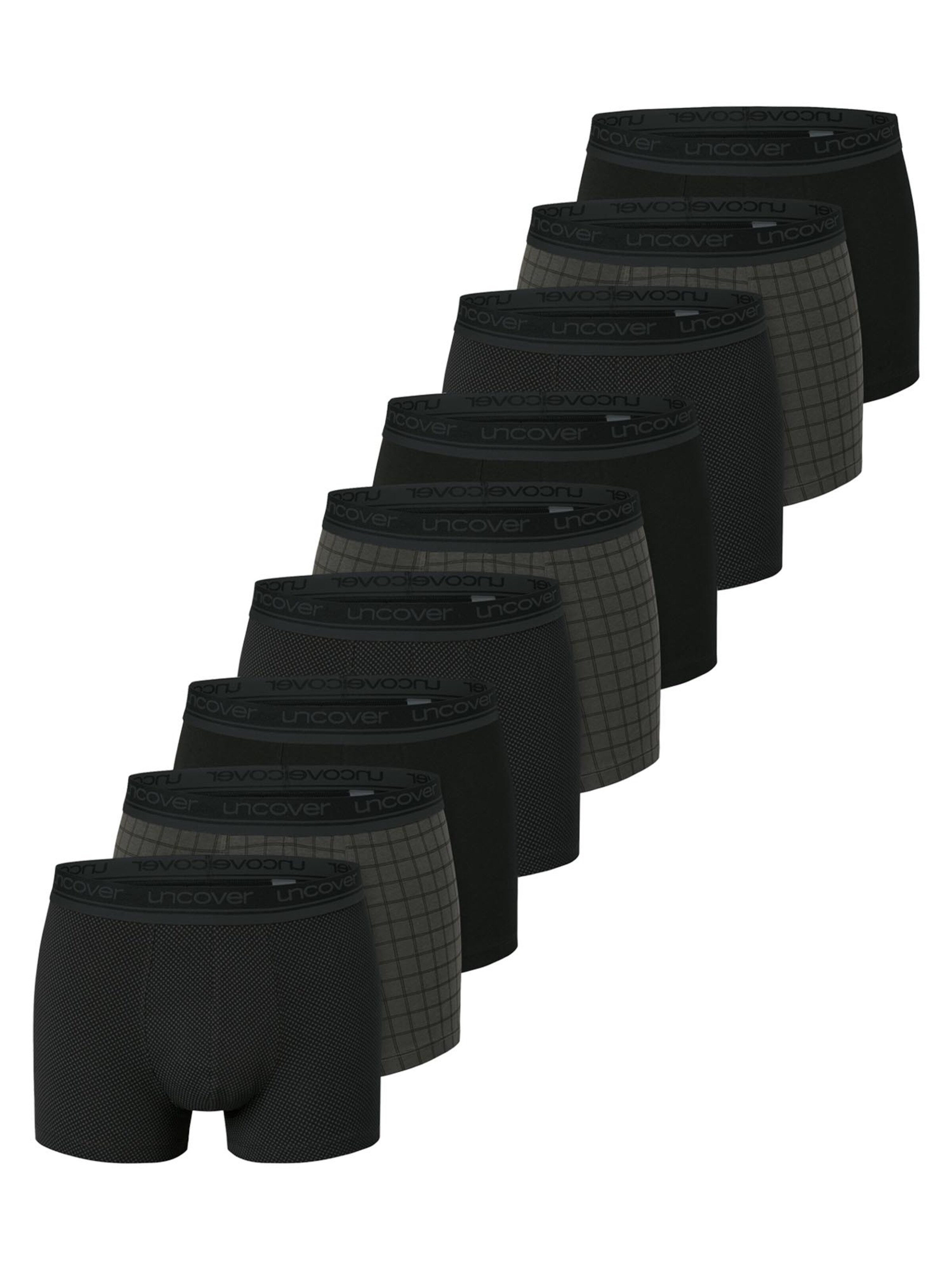 uncover by SCHIESSER Boxershorts 'Cotton' in Zwart: voorkant