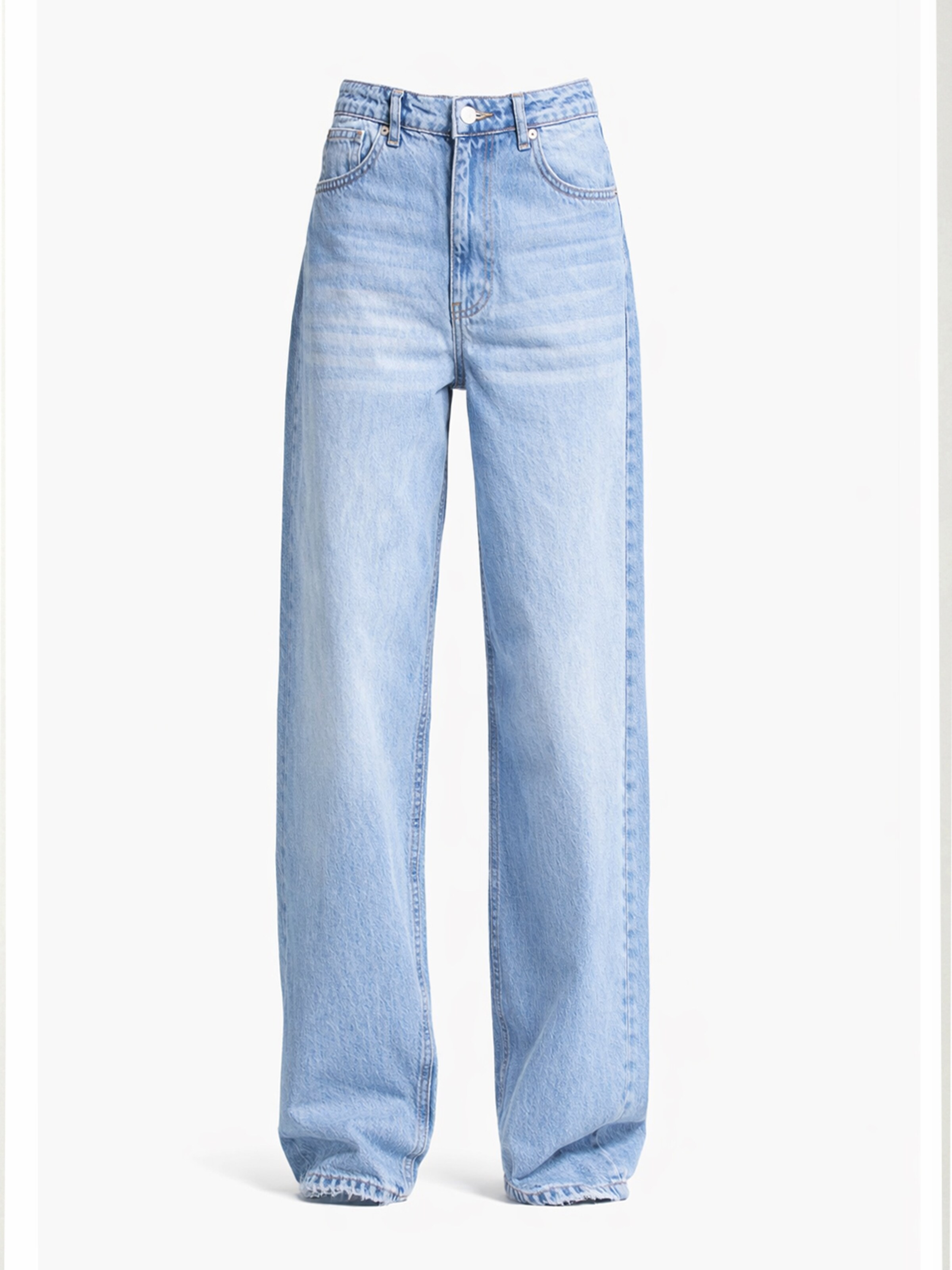 IT'S BASIC Loosefit Jeans 'Skater High Rise Jeans - Aqua' in Blauw: voorkant