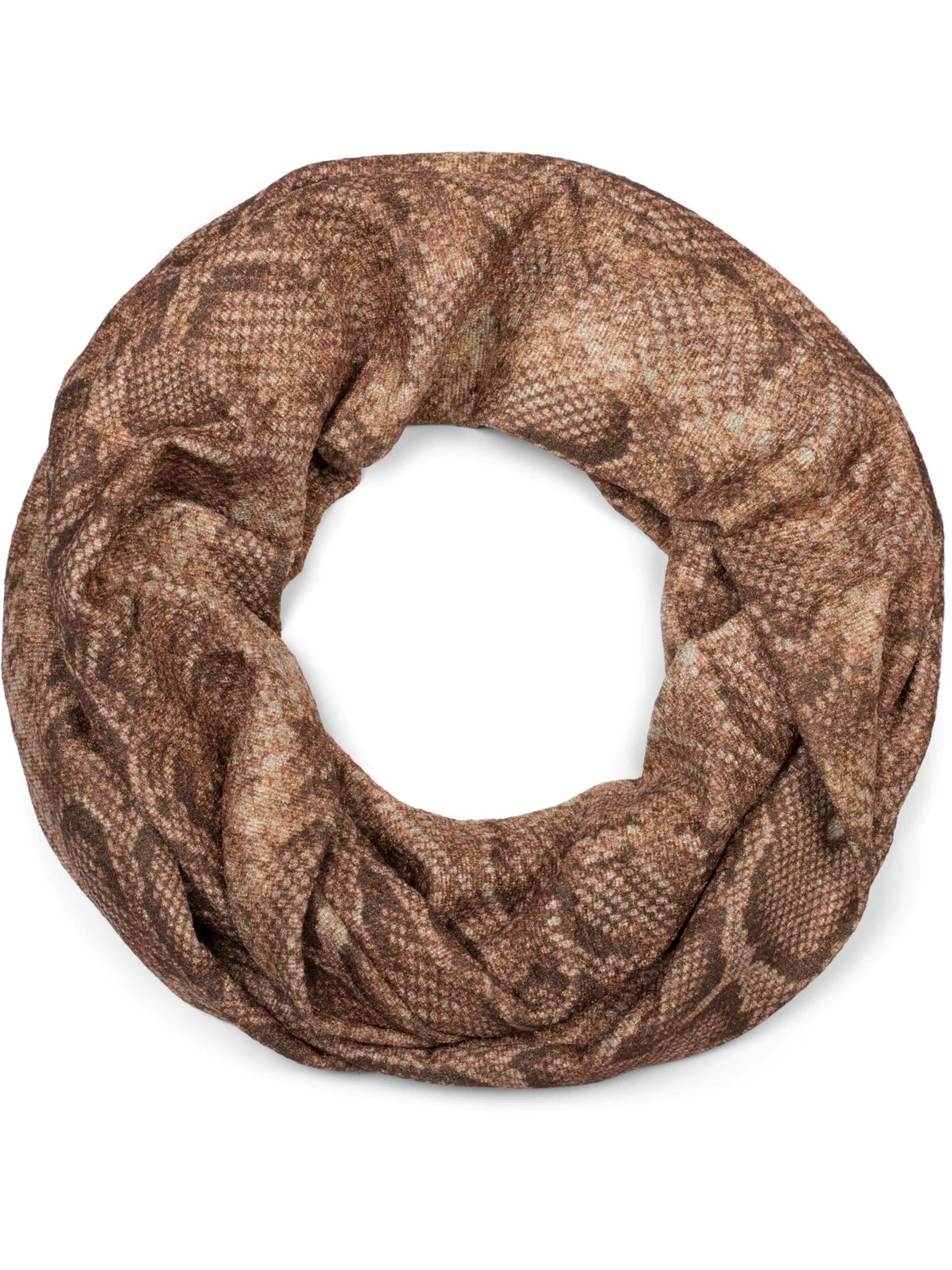 styleBREAKER Schlauchschal 'Loop Schal Glitzer Schlangen Muster'‌ in Braun