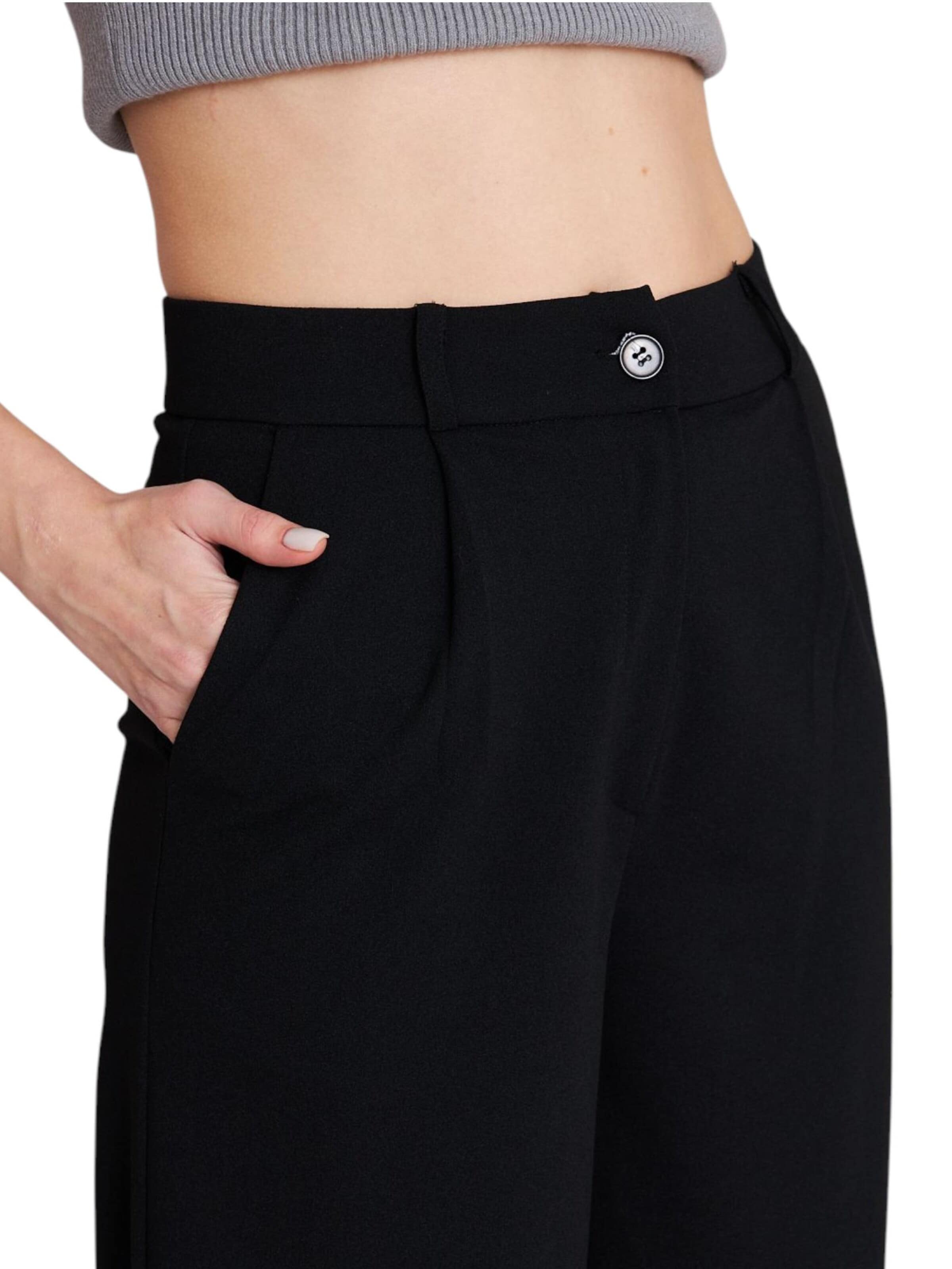 fashionshowcase - Pierna ancha Pantalón plisado 'Seyra' en negro