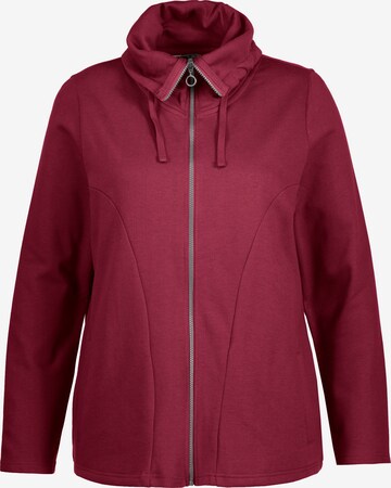 Ulla Popken Zip-Up Hoodie in Red: front