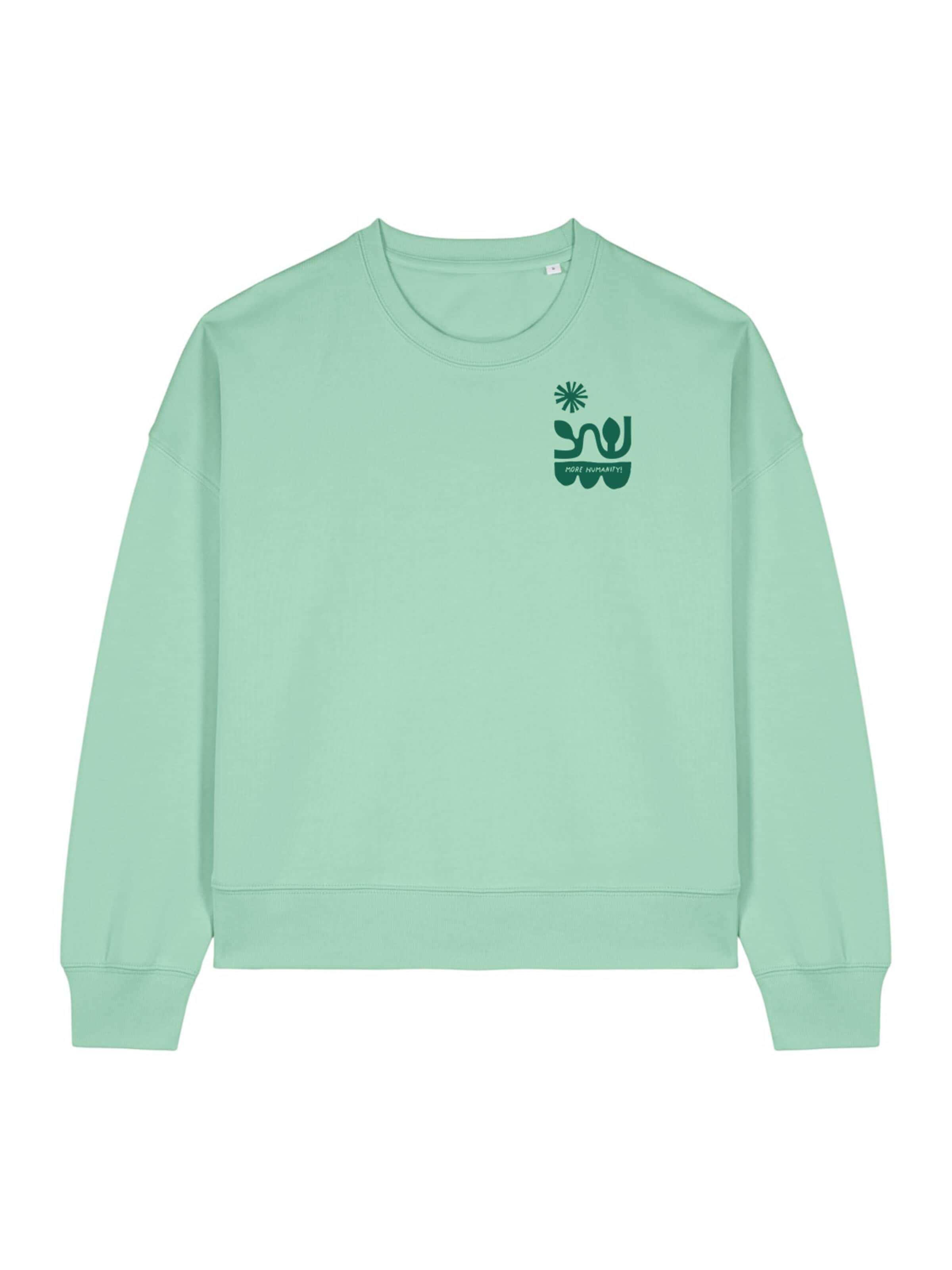 Kultgut Sweater 'More Humanity.' in Green: front