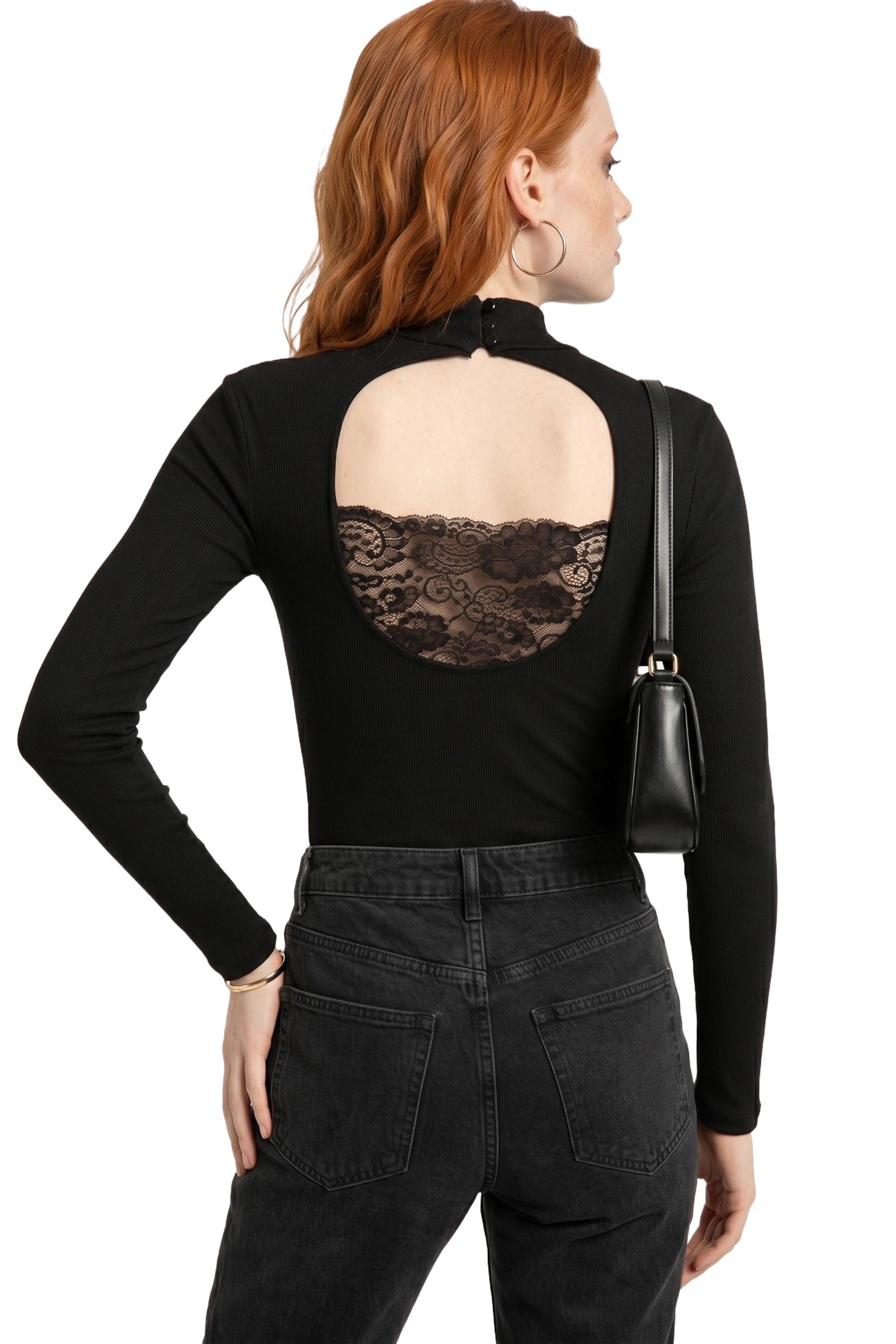 Alexa Dash Shirt bodysuit in Black