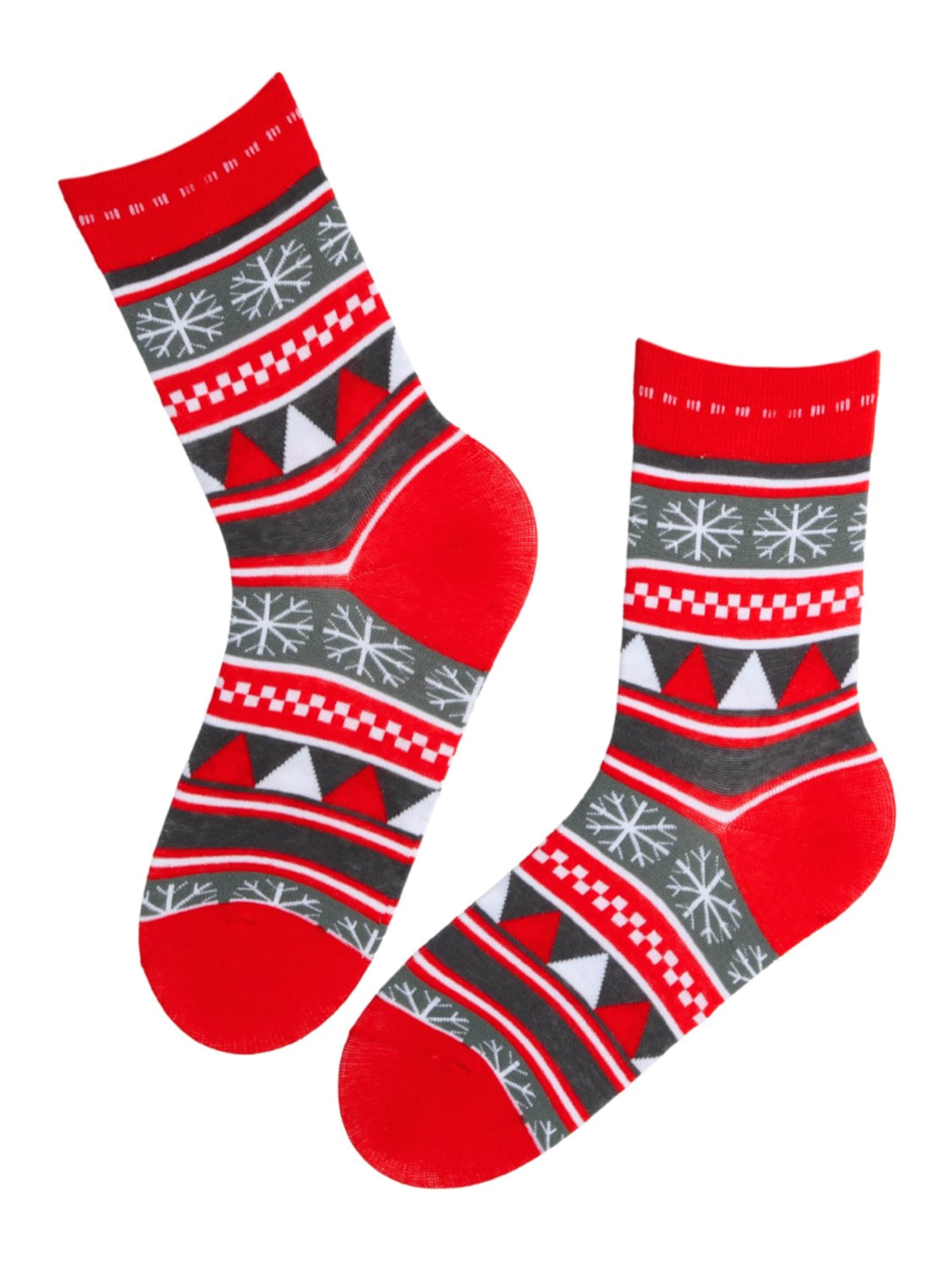 Sokisahtel - Calcetines 'CULLY striped cotton Christmas socks' en Mezcla de colores: frente