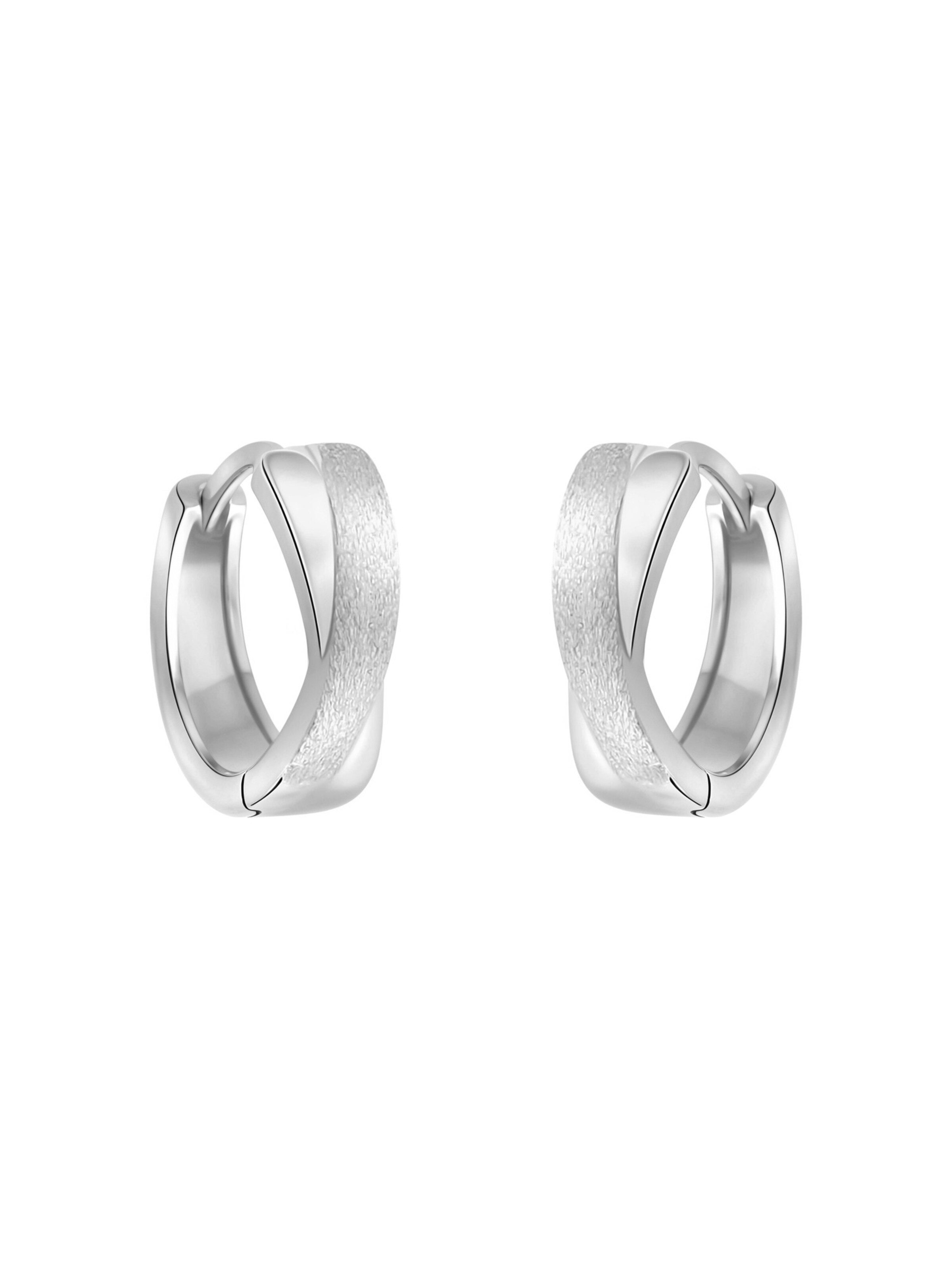 Sofia Milani Ohrringe 'Brushed'‌‌‌‌‌‌‌‌ in Silber: Vorderseite
