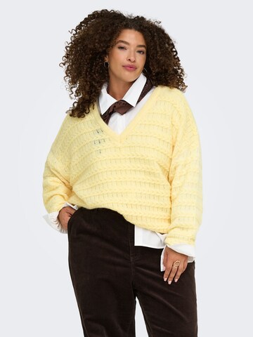 ONLY Carmakoma Sweater 'CARCABALA' in Yellow: front