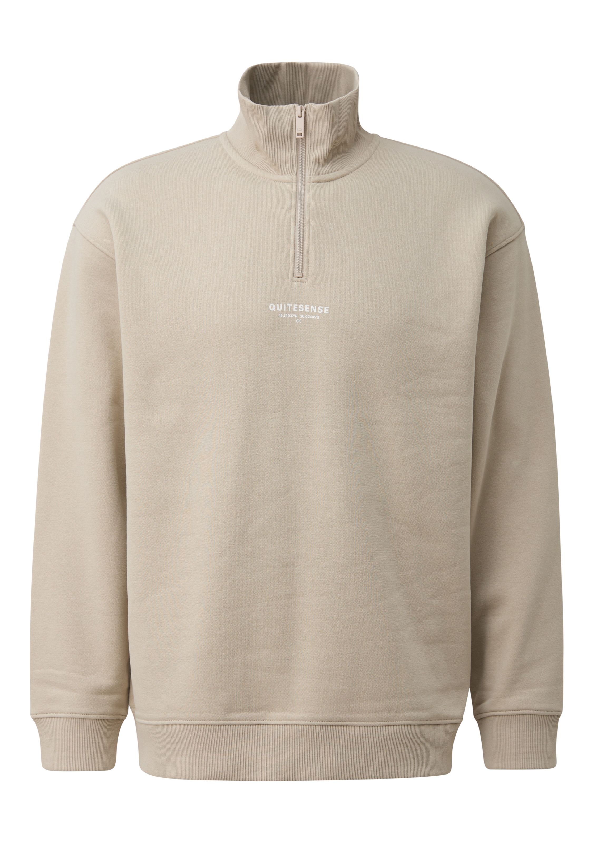 Sweat-shirt QS en beige : devant
