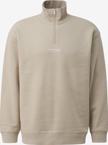 Sweat-shirt QS en beige : devant