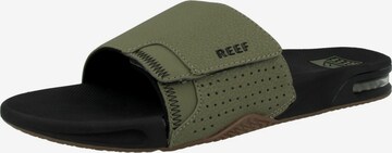 REEF Beach & Pool Shoes 'Fanning Slide' in Green: front
