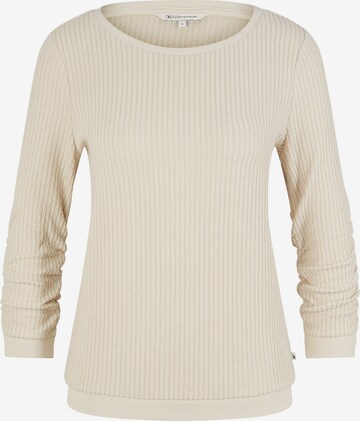 TOM TAILOR DENIM Sweater in Beige: front