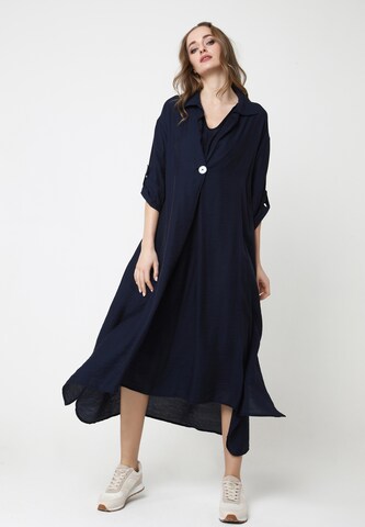 Madam-T Oversized Dress 'GILBERTA' in Blue: front