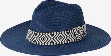 styleBREAKER Hat 'Panama Strohhut Hutband Azteken Muster' in Blue: front
