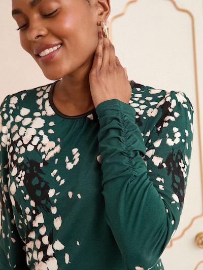 Camicia da donna love & roses di colore crema / verde scuro / nero, Visualizzazione prodotti