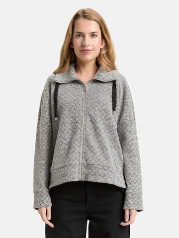 TOM TAILOR Zip-Up Hoodie in Black: front