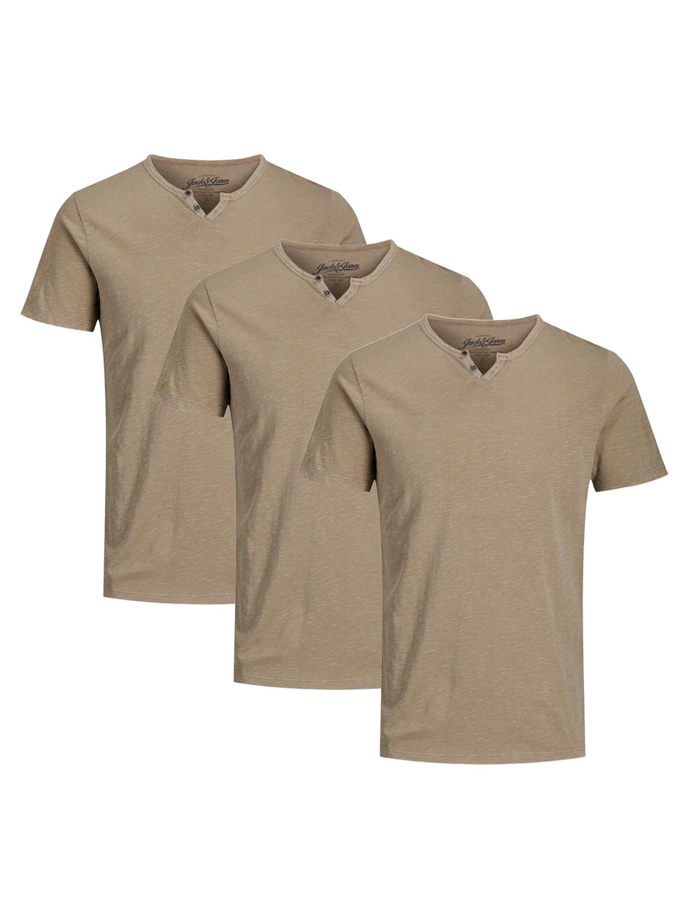 JACK & JONES Shirt 'Split' in Beige: front