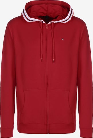 TOMMY HILFIGER Zip-Up Hoodie in Red: front
