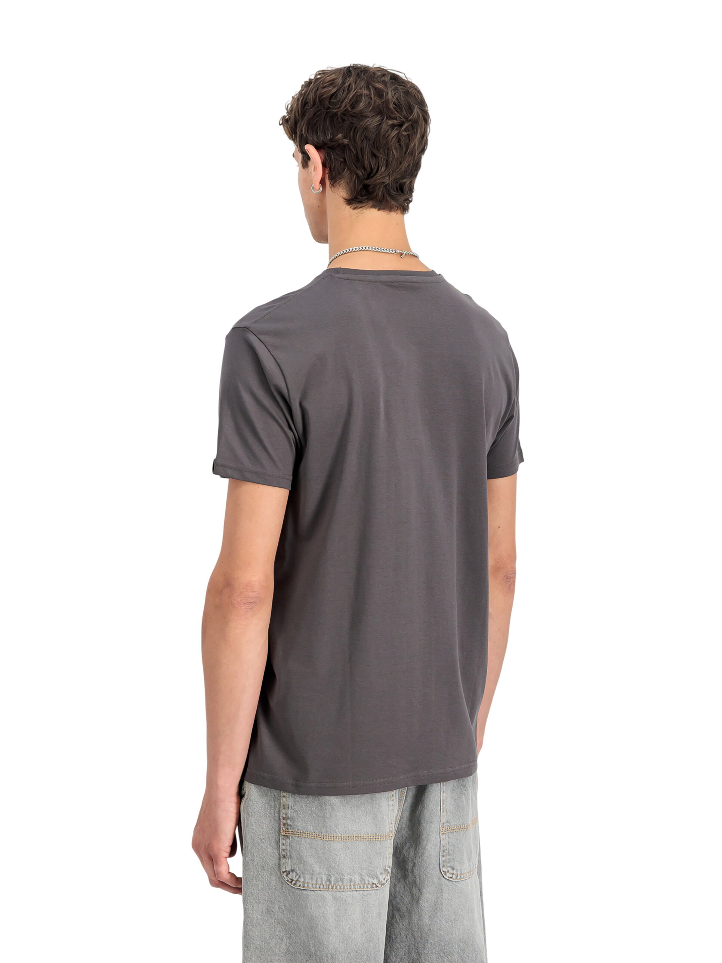 ALPHA INDUSTRIES Shirt 'Basic Mid Logo' in Grey