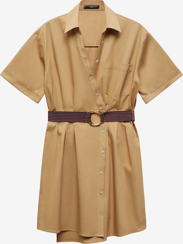 MANGO Shirt Dress in Brown: front