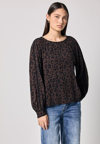 STREET ONE Bluse 'Leo' in Braun: Vorderseite