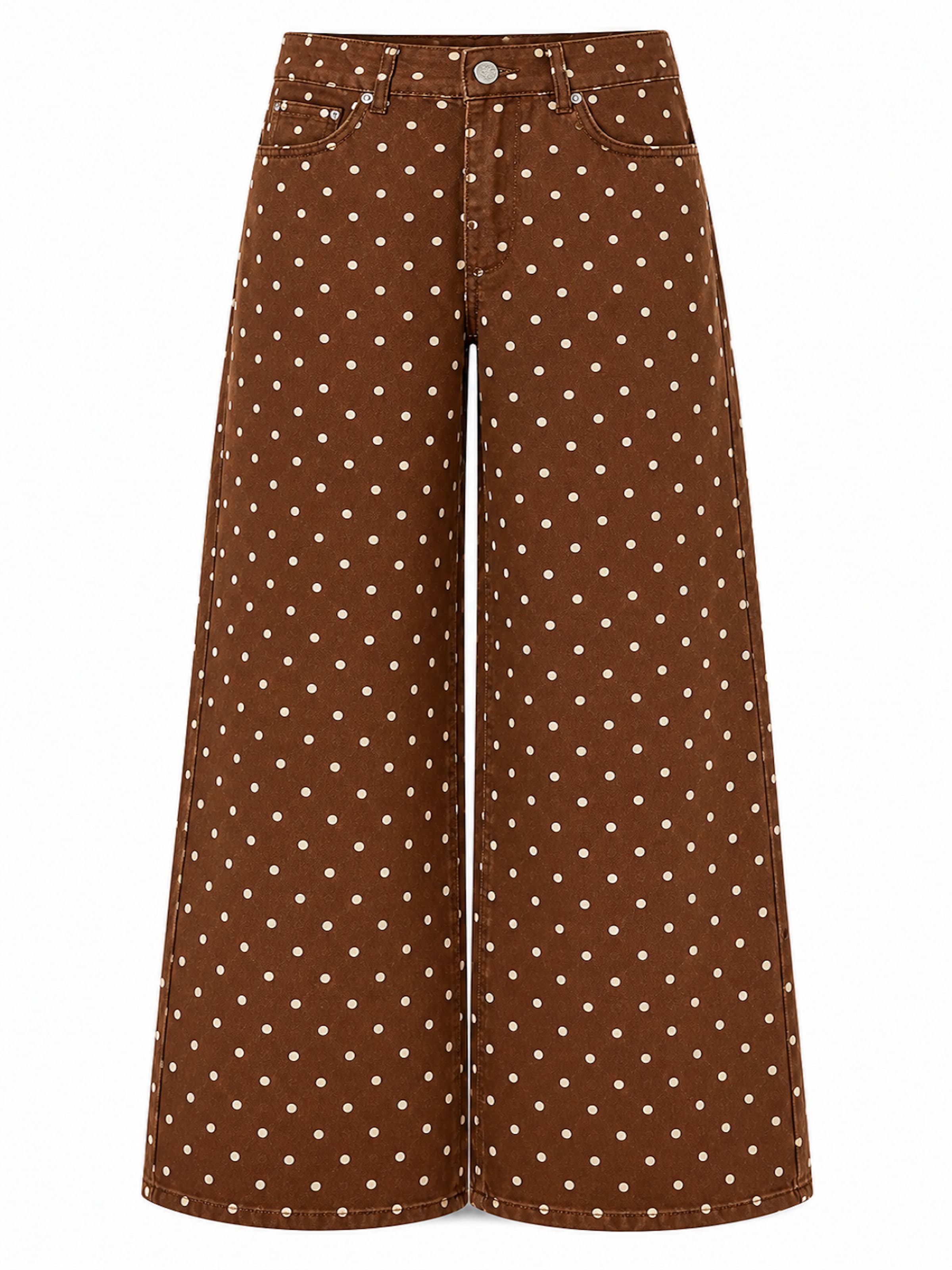 IT'S BASIC Baggy Jeans 'POLKA BAGGY LOW RISE JEANS' in Bruin: voorkant