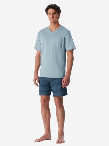 SCHIESSER Pyjama kurz 'Comfort Essentials' in Blau