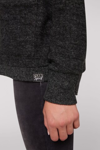 Soccx Offener Kurz-Cardigan mit Kapuze in Schwarz