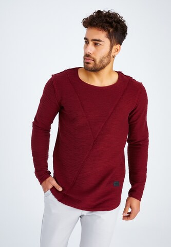 Leif Nelson Longsleeve Rundhals in Rot