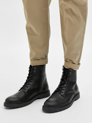 SELECTED HOMME Lace-Up Boots 'TIM' in Black