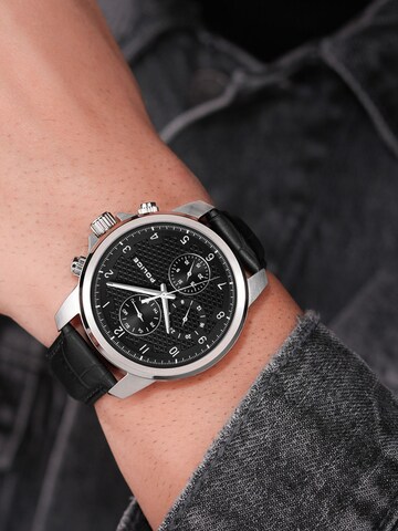 POLICE Analoog horloge 'Mensor' in Zwart: voorkant