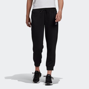 ADIDAS SPORTSWEAR Tapered Sportbyxa 'Essentials' i svart: framsida