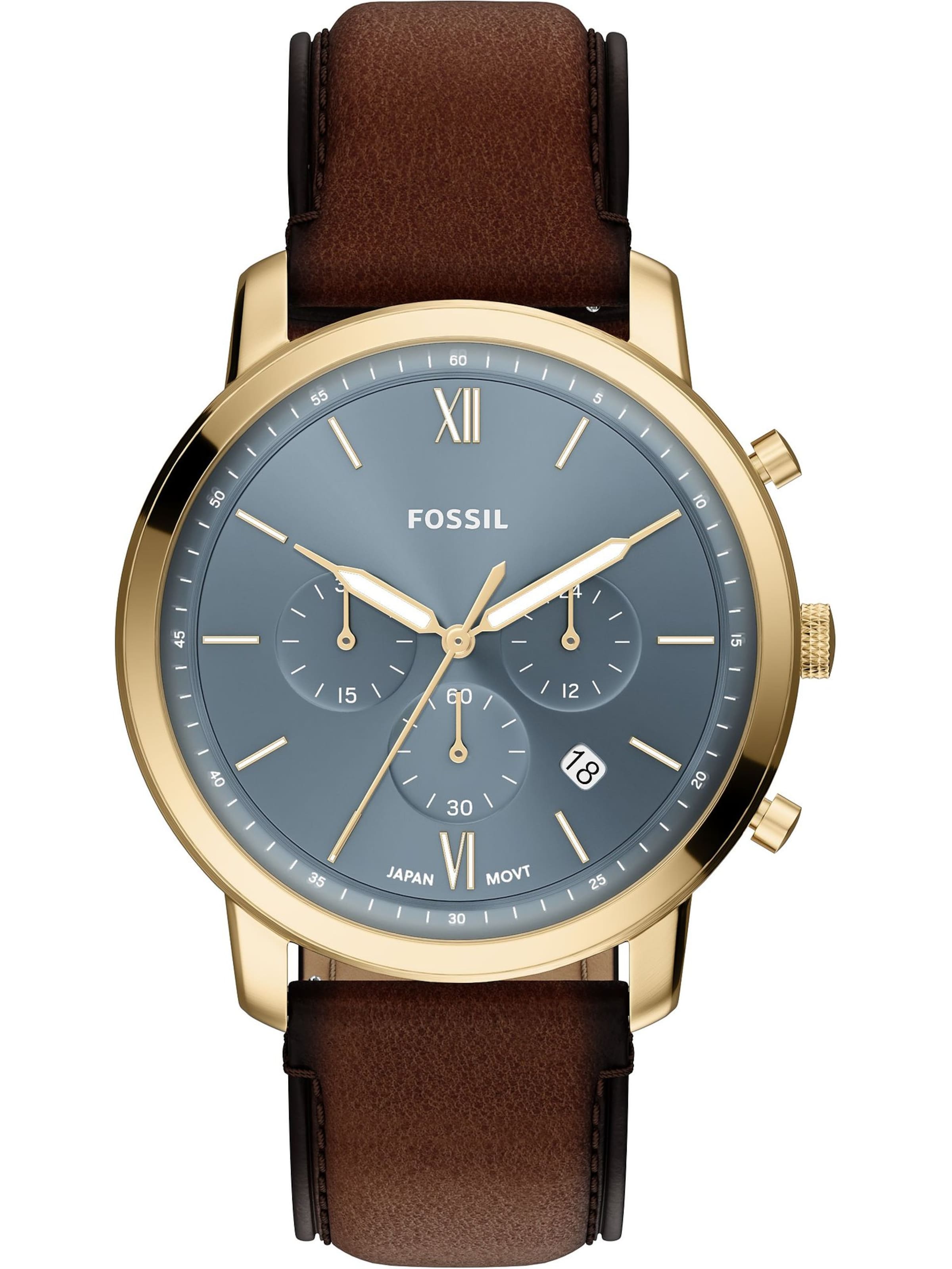 FOSSIL Analoguhr in Braun: Vorderseite