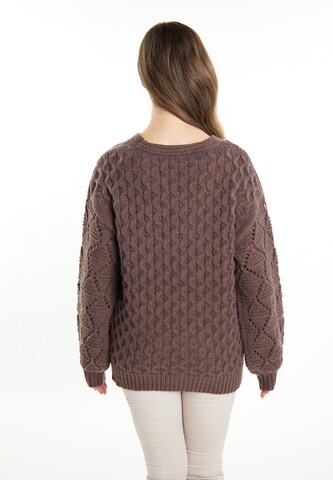 Usha Knit Cardigan 'Lurea' in Brown