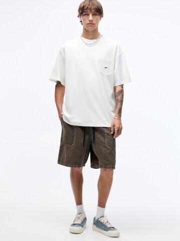 Pull&Bear Koszulka w kolorze biały
