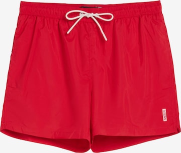 Bershka Plavecké šortky – červená: přední strana