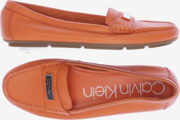 Calvin Klein Flats & Loafers in 38 in Orange: front