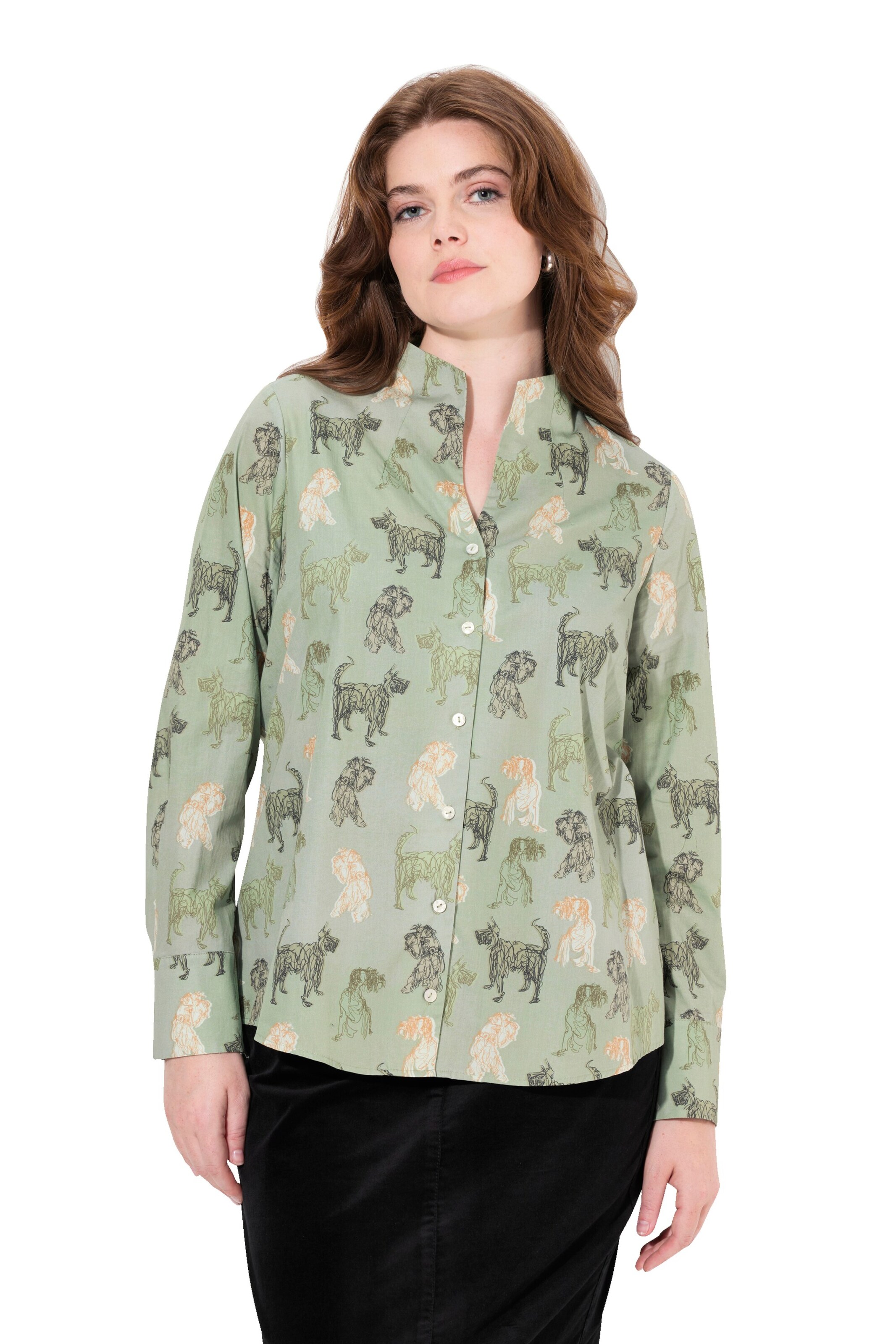 Ulla Popken Bluse in Grün: Vorderseite