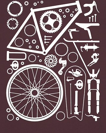 T-Shirt ' Fahrradteile ' Watapparel en rouge