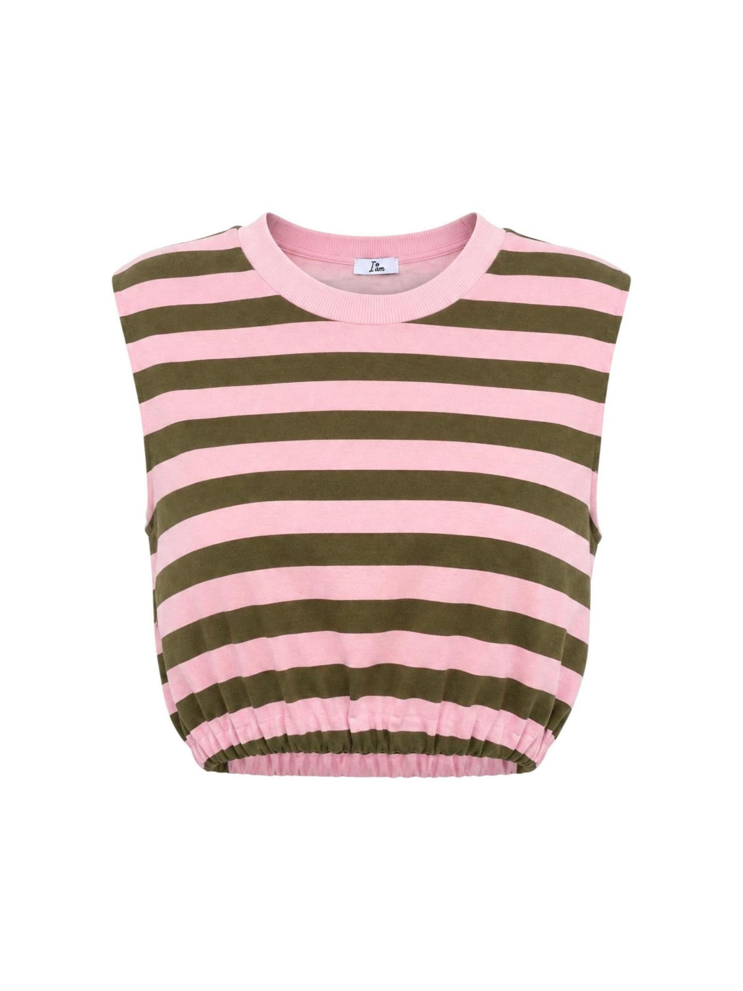 Top 'Viscosa Righe' di I AM in verde: frontale