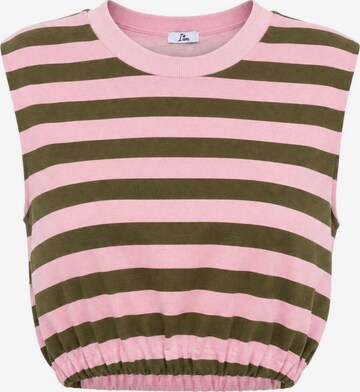 Top 'Viscosa Righe' di I AM in verde: frontale