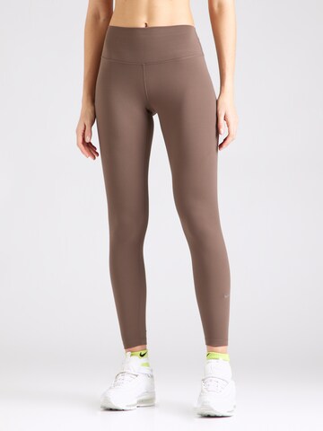 Skinny Pantaloni sportivi 'ONE' di NIKE in marrone: frontale