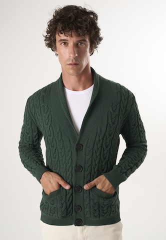 Felix Hardy Knit cardigan in Green: front