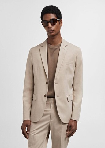 MANGO MAN Regular fit Businesskavaj 'PARIS' i beige: framsida